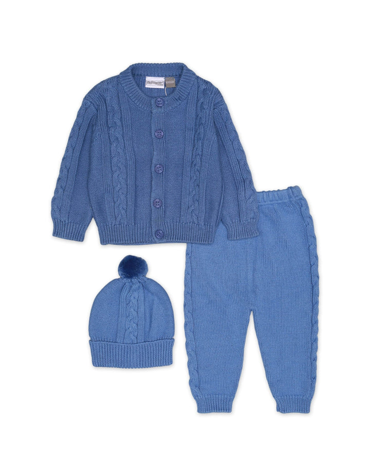 Knitted Suit Set Royal Blue 3 Pcs for Boys