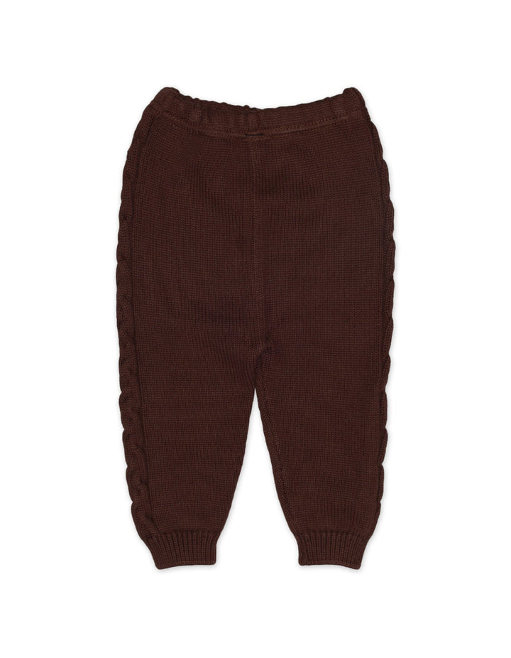 Knitted Suit Set Dark Brown 3 Pcs for Boys