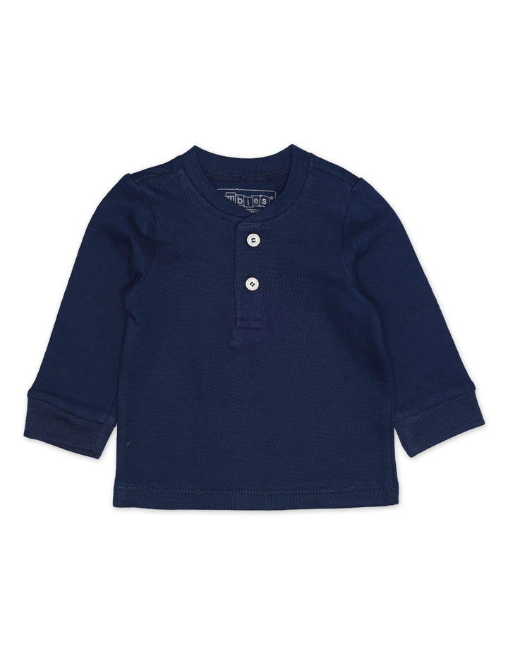 T Shirt Long Sleeves Navy Toddler Boys