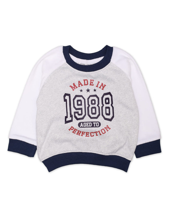 Sweatshirt Contrast Sleeves Blue Infant Boys