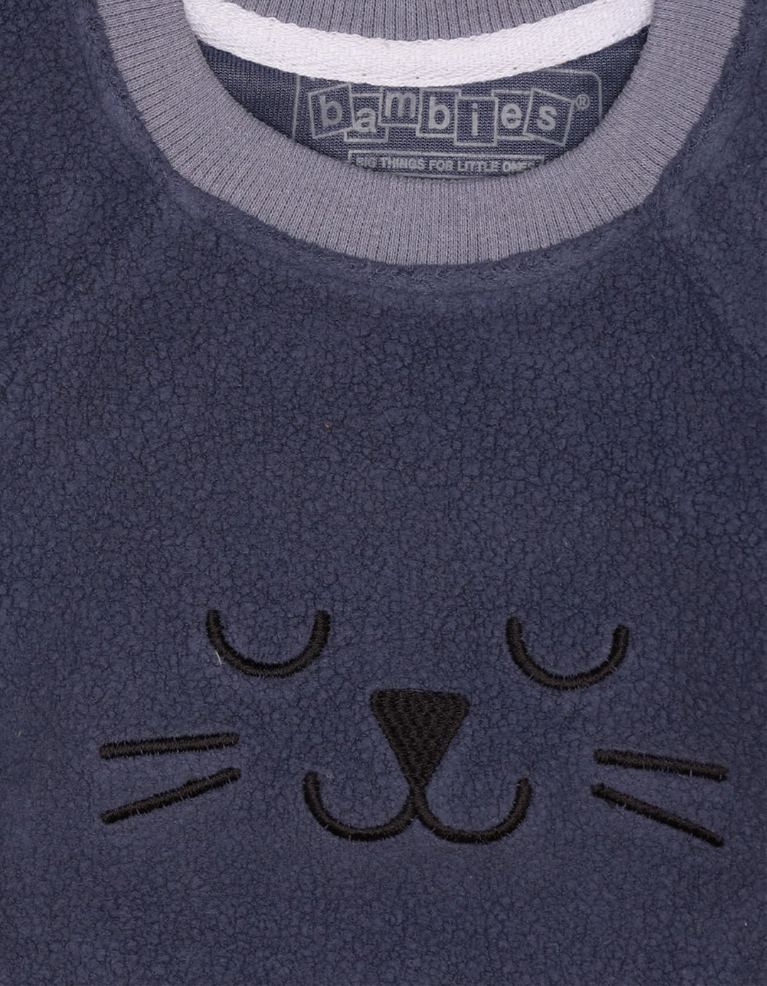 Sweatshirt Embroidery Face Grey Infant Boys