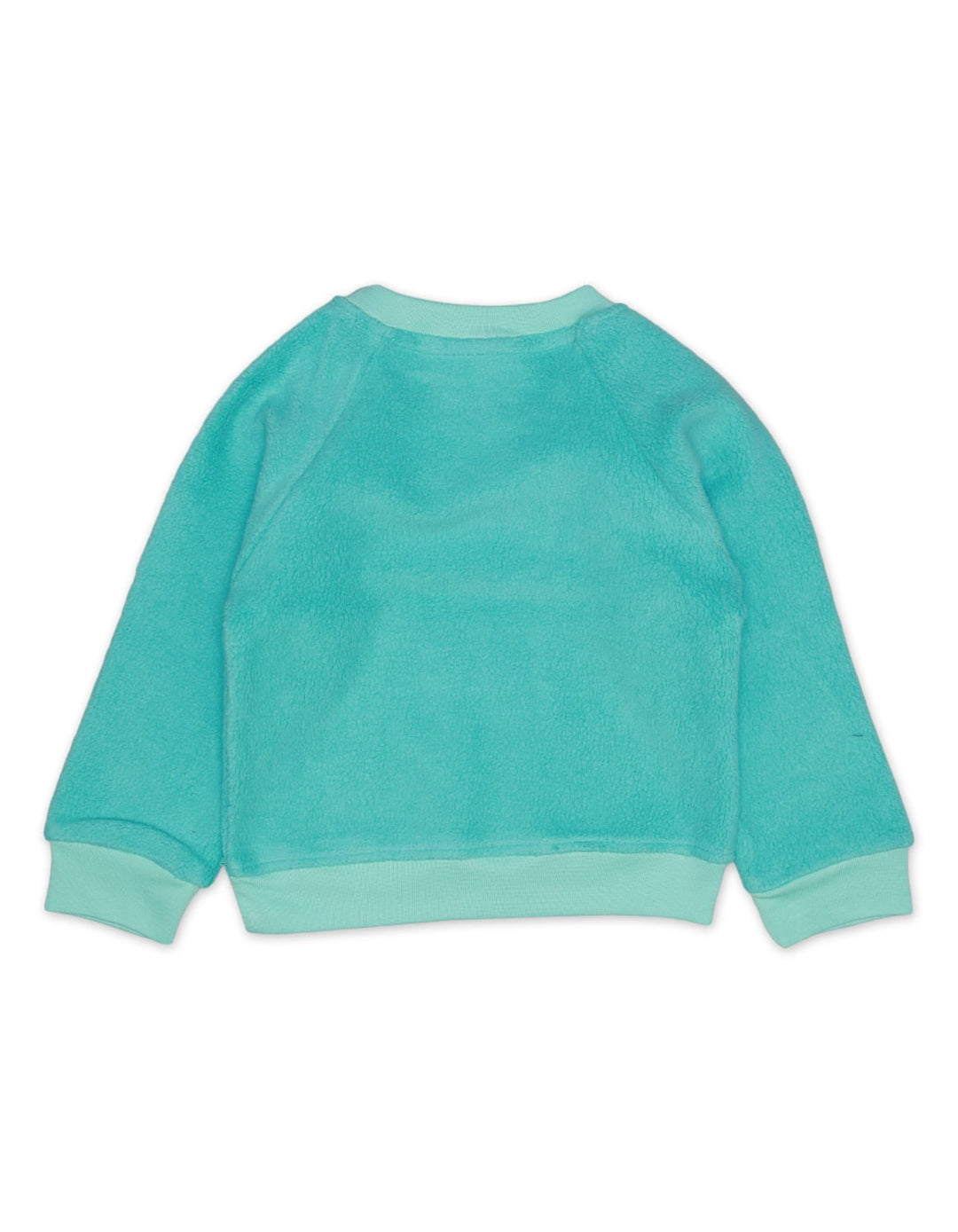 Sweatshirt Embroidery Face Sky Blue Infant Girls