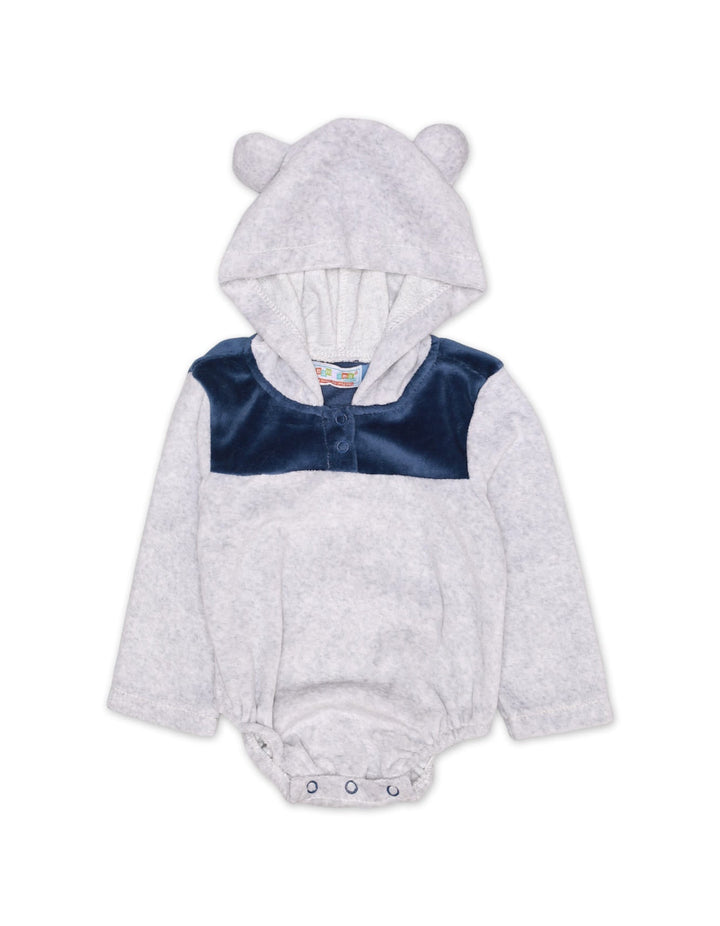 Bodysuit With Hooide Contrast Grey Infant Boys