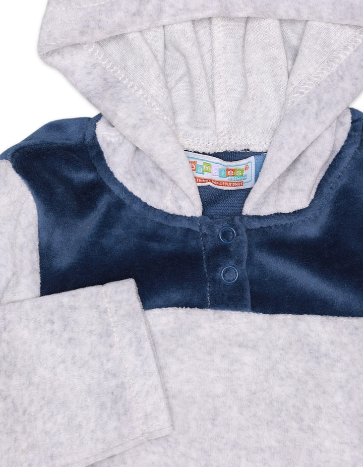 Zubaida's Bodysuit With Hoodie Contrast Grey Infant Boys