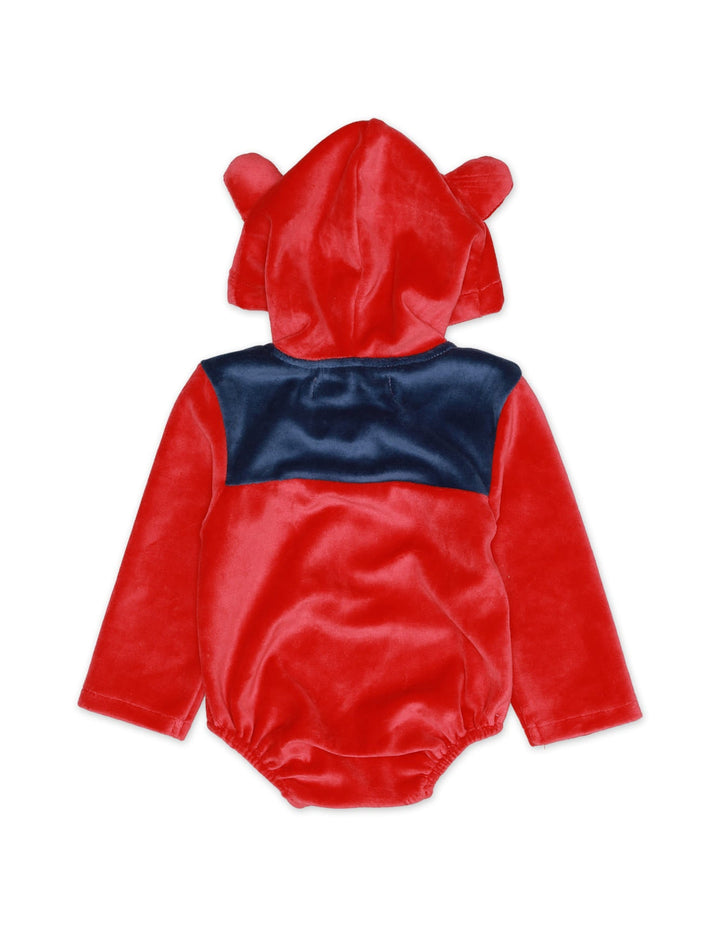 Bodysuit With Hooide Contrast Red Infant Girls