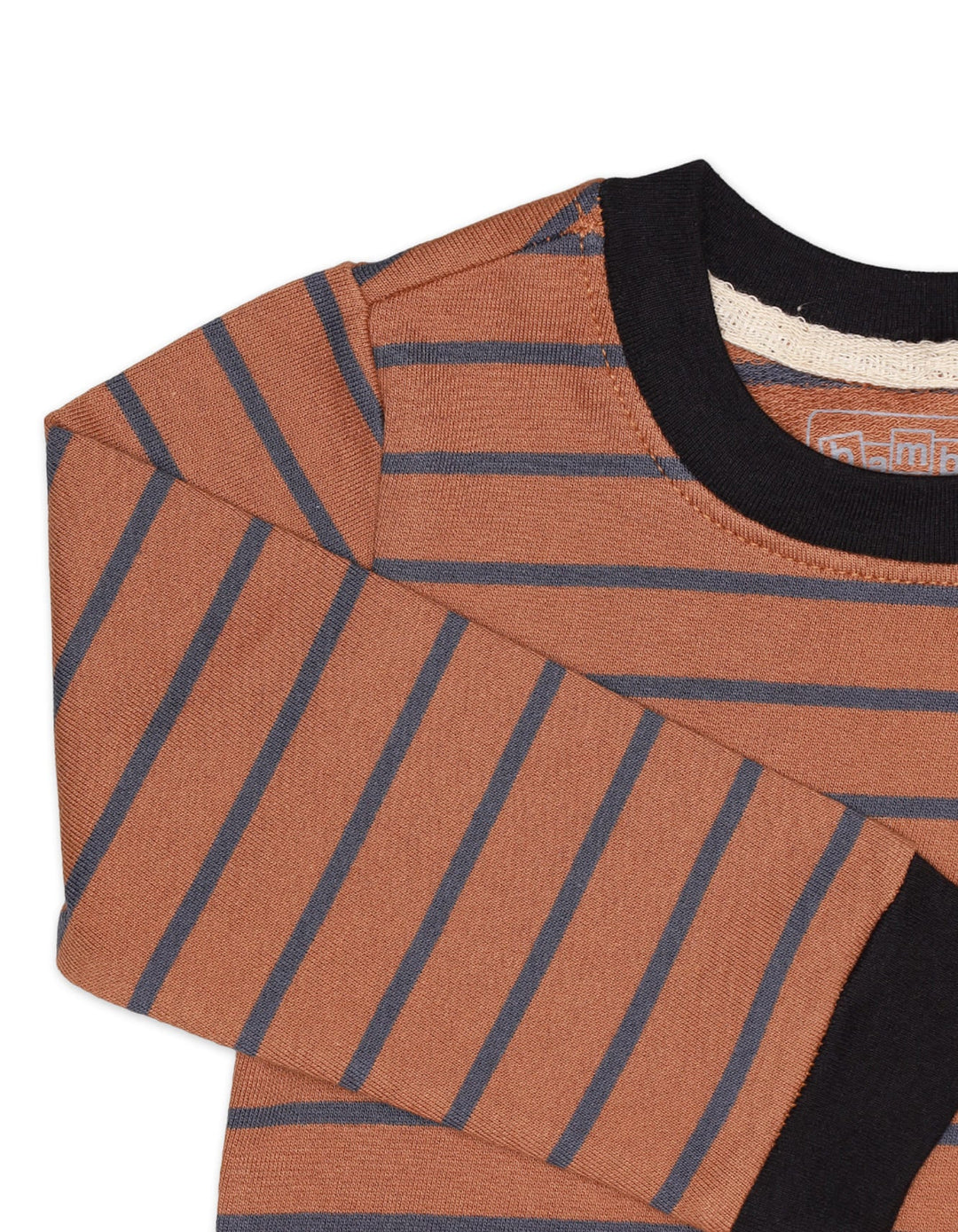 T Shirt Fullsleeves Brown Stripes Toddler Boys