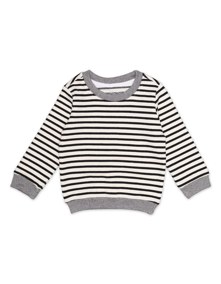 T Shirt Fullsleeves White Stripes Toddler Boys