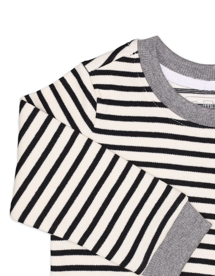 T Shirt Fullsleeves White Stripes Toddler Boys