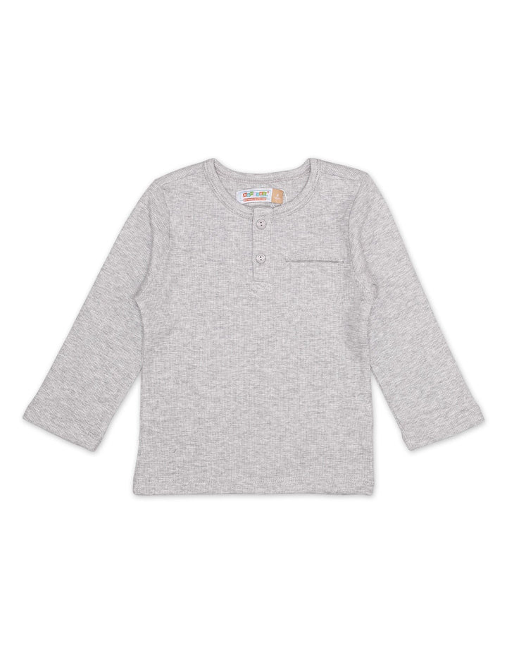 T Shirt Henly Front Pocket Grey Toddler Girls