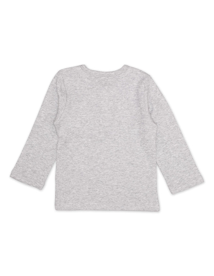 T Shirt Henly Front Pocket Grey Toddler Girls