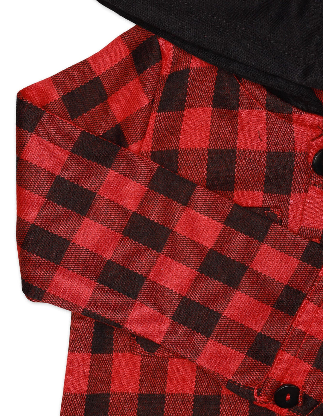 Zubaida's Shirt Hooded Contras Red Check Toddler Boys