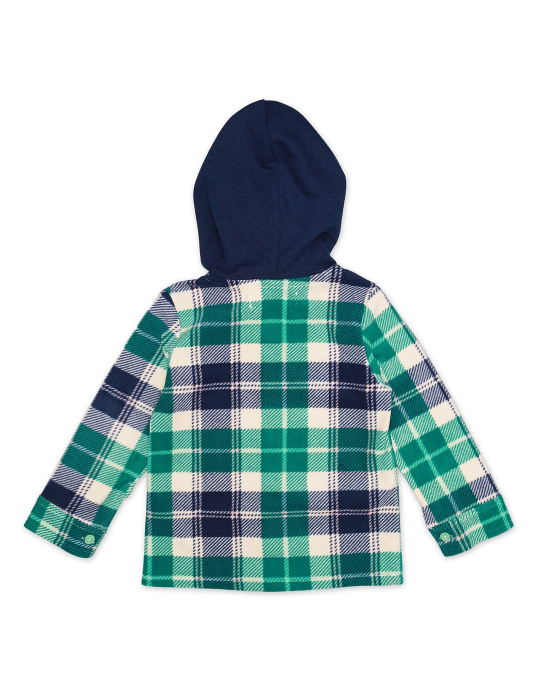 Zubaida's Shirt Hooded Contras Green Check Toddler Boys