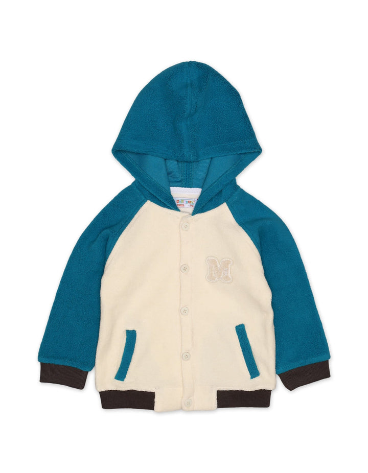 Hoodie With Furr Off White Blue Infant Girls