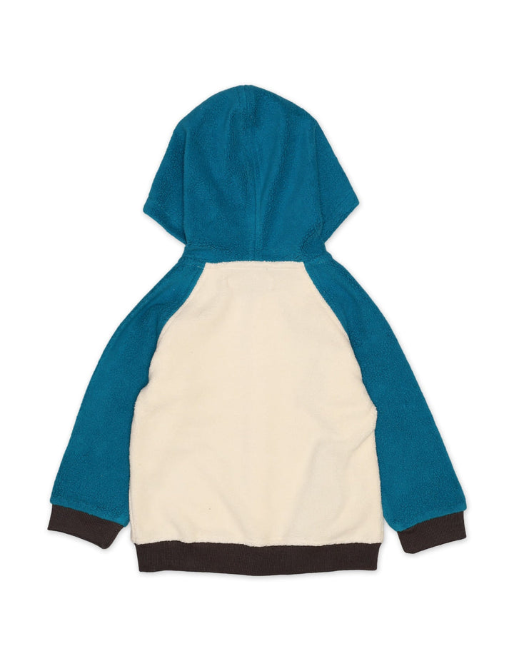 Hoodie With Furr Off White Blue Infant Girls