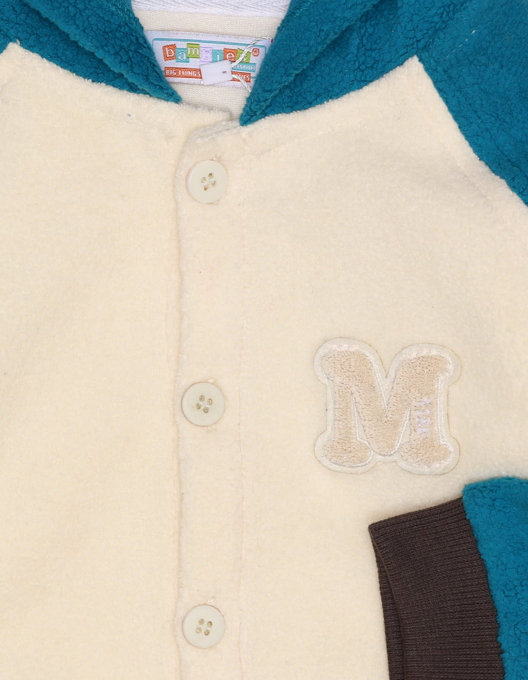 Hoodie With Furr Off White Blue Infant Girls