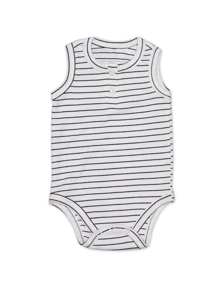 Bodysuit Sleeveless Stripes White