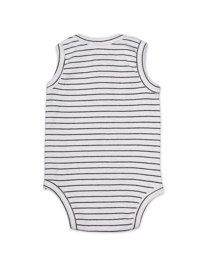 Bodysuit Sleeveless Stripes White