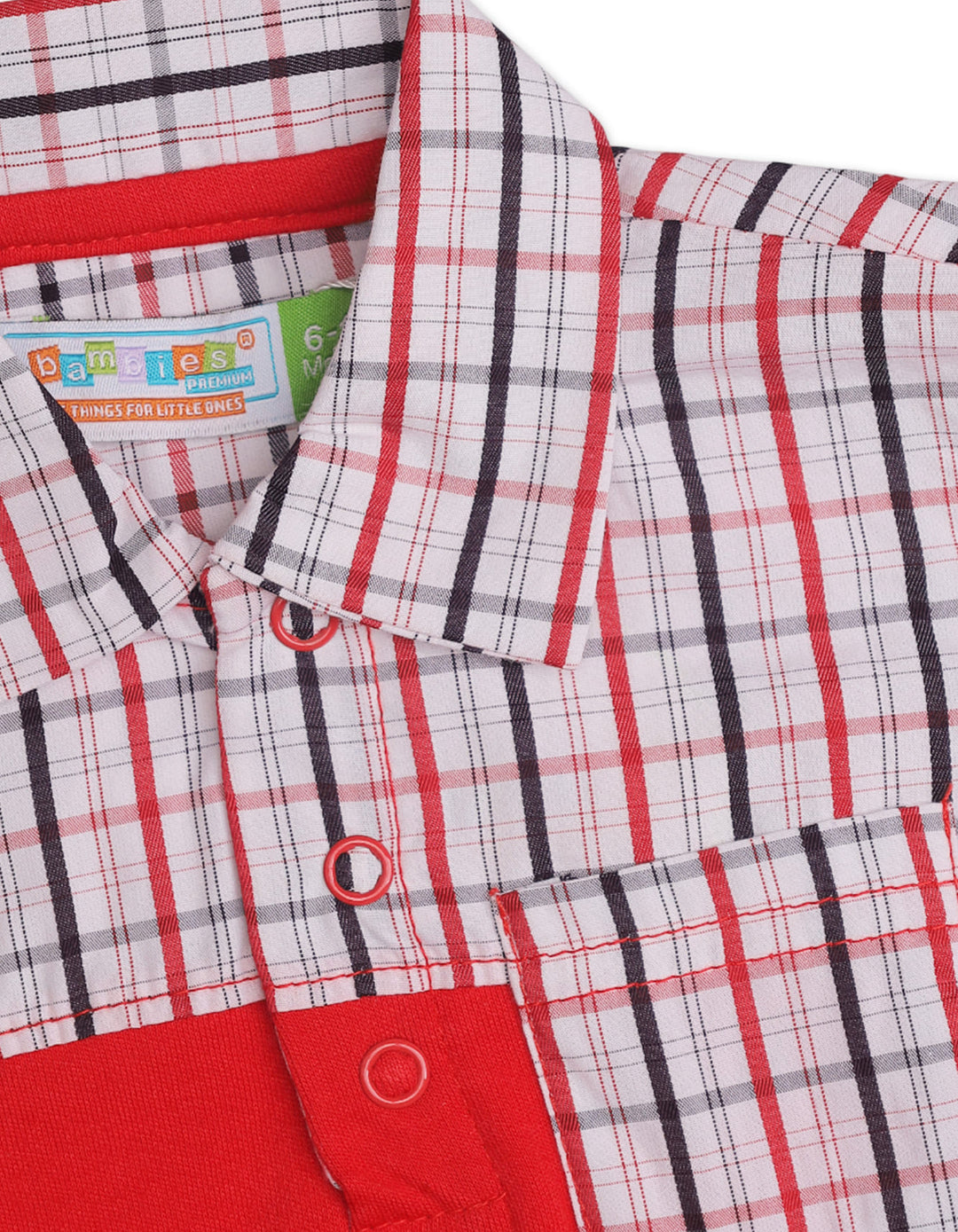 Zubaida's Soft & Breathable Plaid Front Pocket Short-Sleeves Polo Romper - Zubaidas Official™