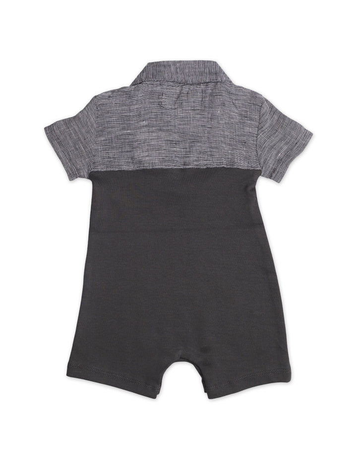 Zubaida's Soft & Breathable Two-Tones Front Pocket Short-Sleeves Polo Romper - Zubaidas Official™