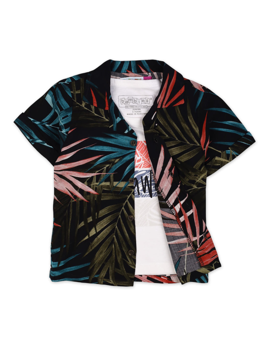 Zubaida's Tropical Leaf Print Shirt with Sando - Zubaidas Official™