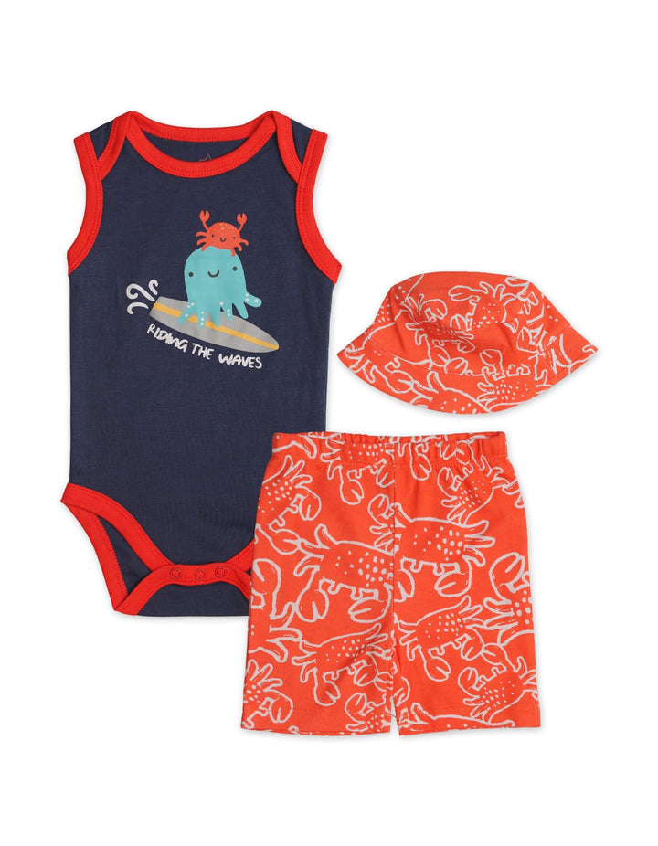 Zubaida's Ridng the Waves 3 Pcs Bodysuit Set with a coordinating Hat
