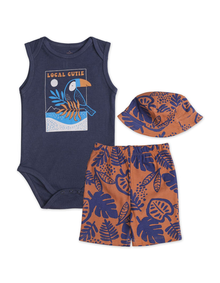 Zubaida's Rainforest 3 Pcs Bodysuit Set with a coordinating Hat - Zubaidas Official™