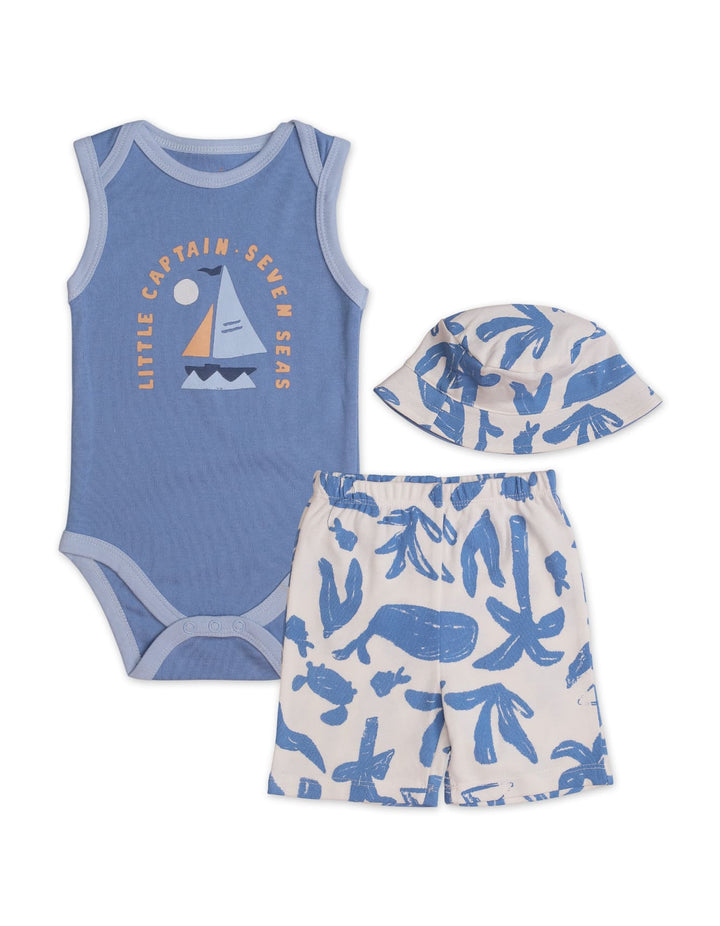 Zubaida's Seaside 3 Pcs Bodysuit Set with a coordinating Hat - Zubaidas Official™