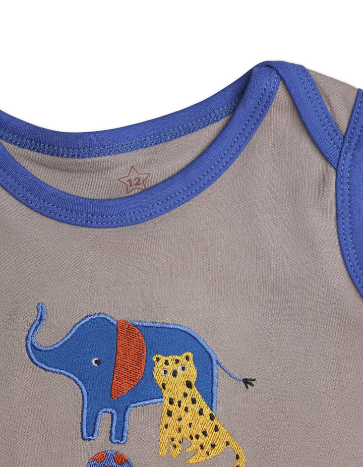 Zubaida's Safari 3 Pcs Bodysuit Set with a coordinating Hat