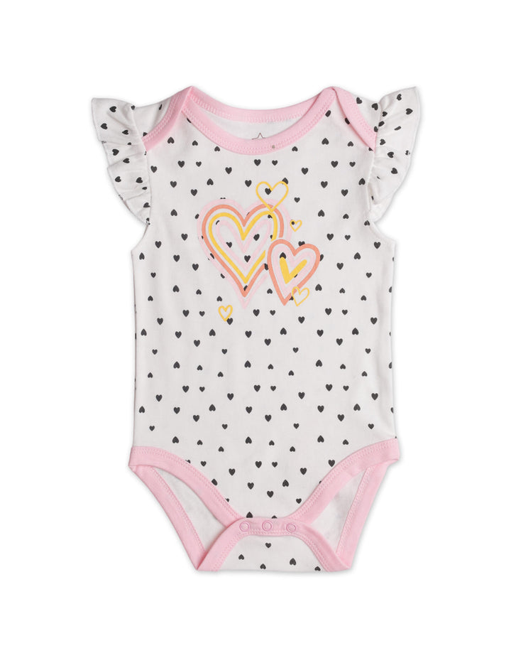 Zubaida's Hearts 3 Pcs Bodysuit Set with a coordinating Hat - Zubaidas Official™