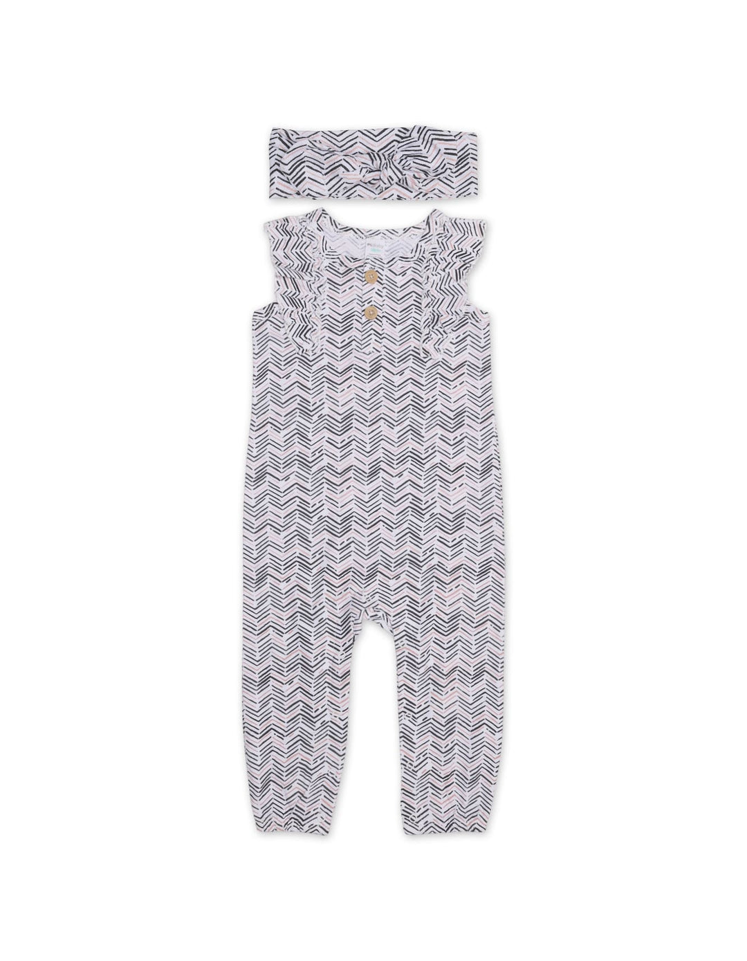 Zubaida's Chevron Sleeveless Jumpsuit with a coordinating Headband - Zubaidas Official™