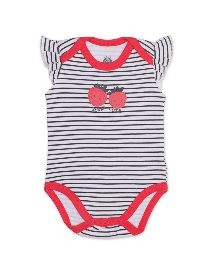 Zubaida's Floral & Fruity 3 Pcs Bodysuit Set with a coordinating Headband - Zubaidas Official™
