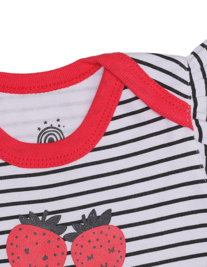 Zubaida's Floral & Fruity 3 Pcs Bodysuit Set with a coordinating Headband - Zubaidas Official™