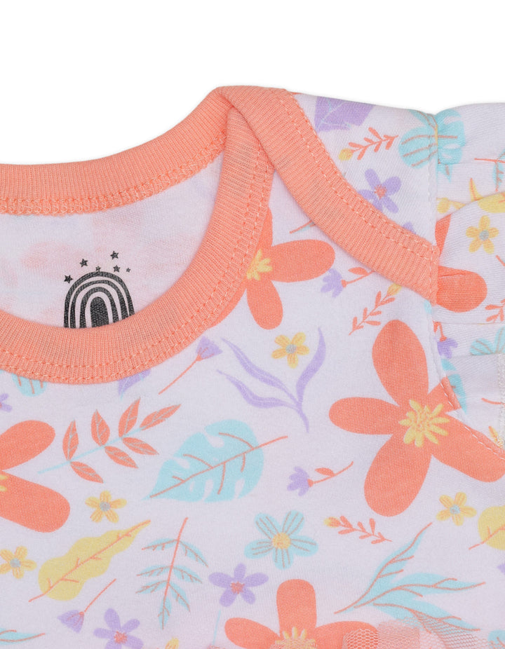 Zubaida's Floral & Fruity 3 Pcs Bodysuit Set with a coordinating Headband - Zubaidas Official™