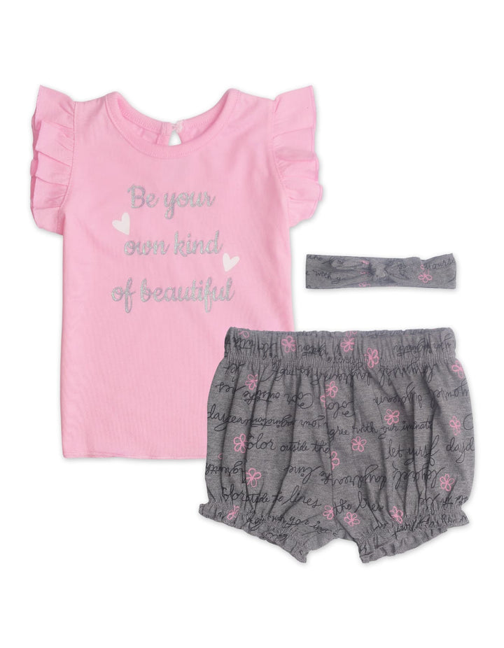 Zubaida's Adorable 3 Pcs Suit Set with a coordinating Headband - Zubaidas Official™