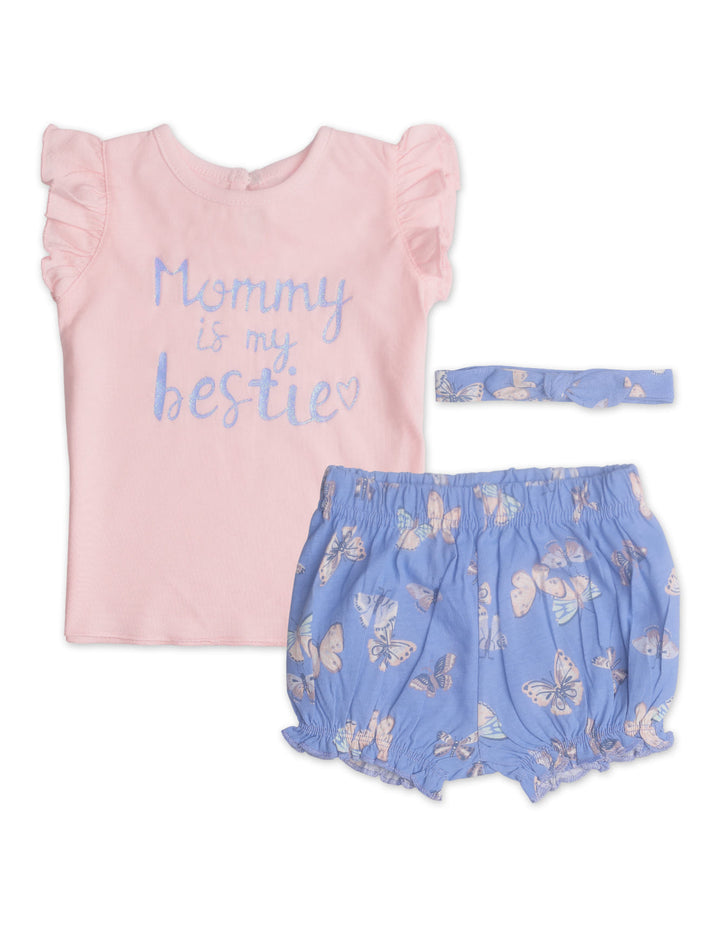 Zubaida's Charming 3 Pcs Suit Set with a coordinating Headband - Zubaidas Official™