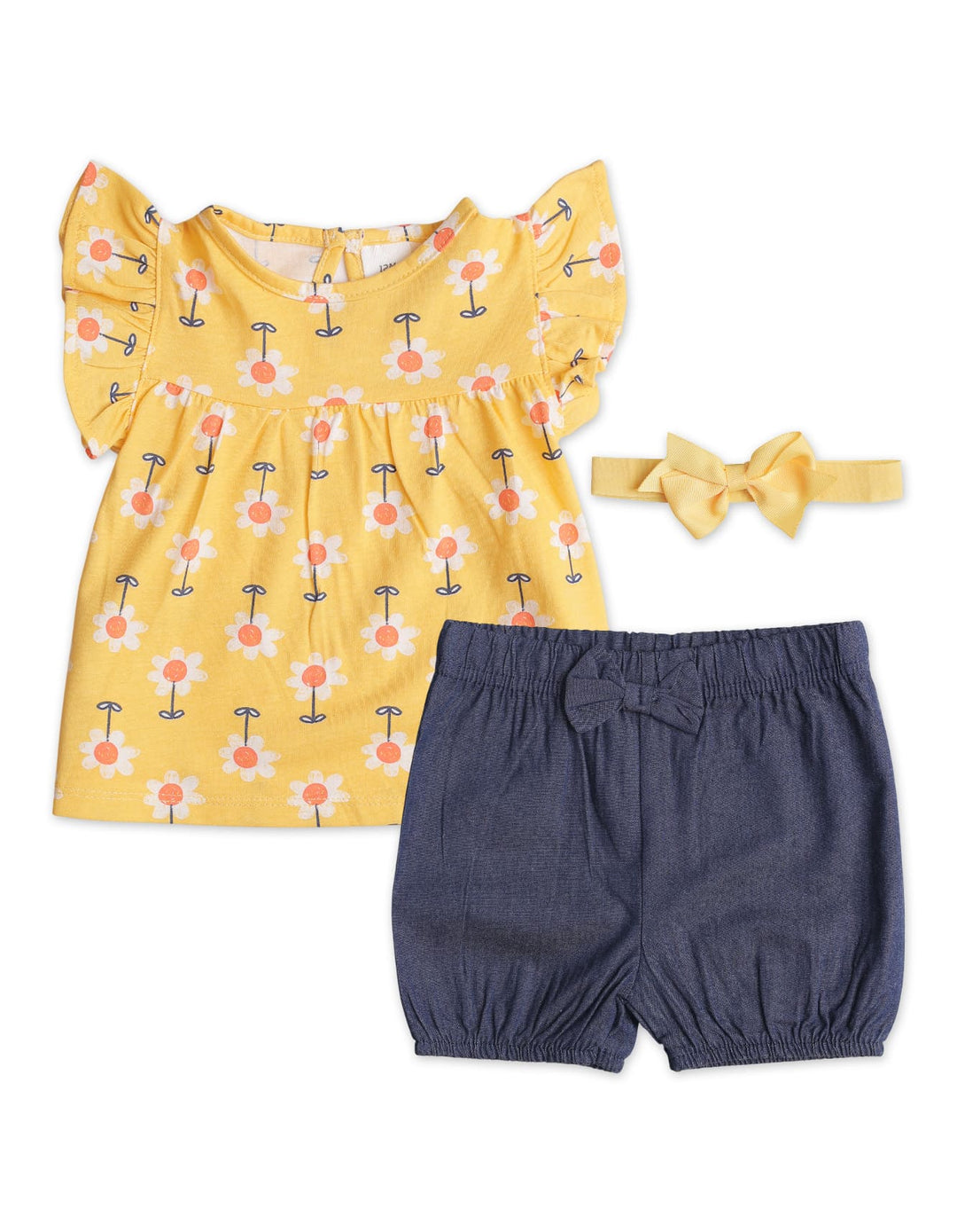 Zubaida's Floral 3 Pcs Suit Set with a coordinating Headband - Zubaidas Official™