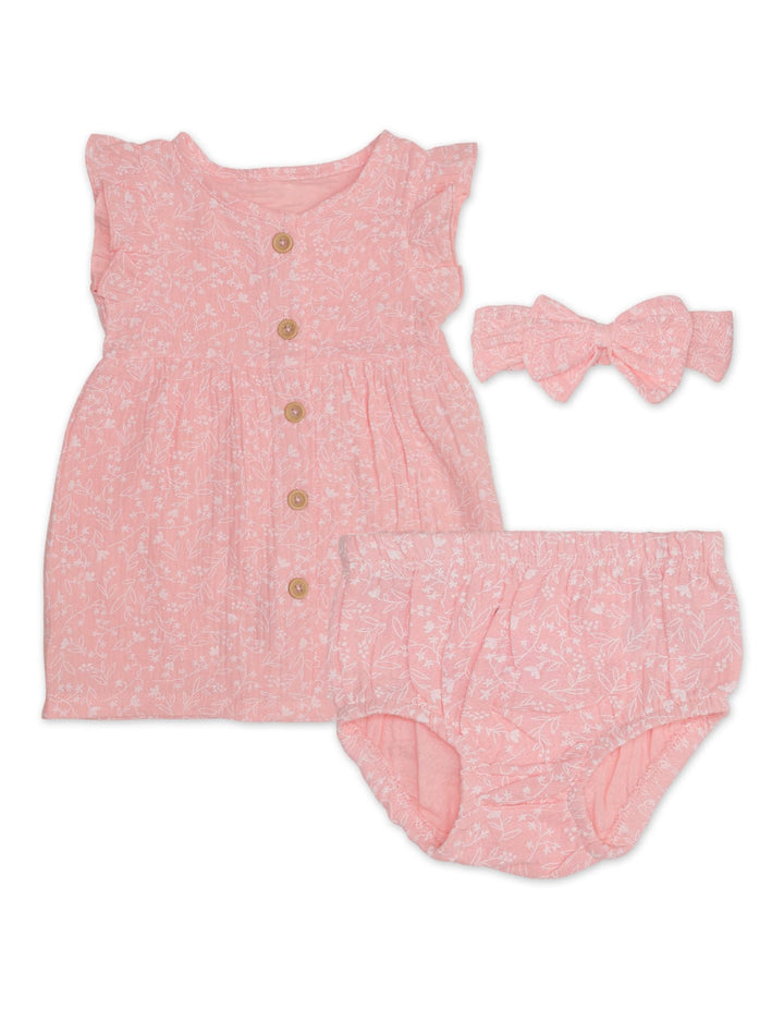 Zubaida's Floral 3 Pcs Suit Set with a coordinating Headband - Zubaidas Official™
