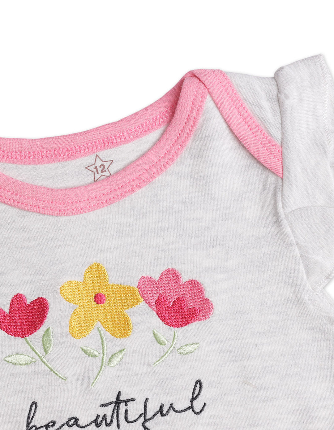 Zubaida's Floral 3 Pcs Bodysuit Set with a coordinating Hat - Zubaidas Official™