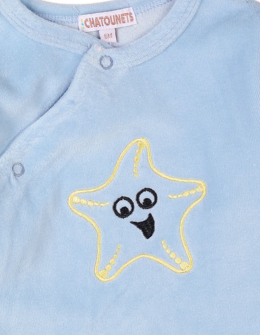 Baby Winter Apparel Bambies Starfish Embroidered Blue at Zubaidas - Zubaidas Official™