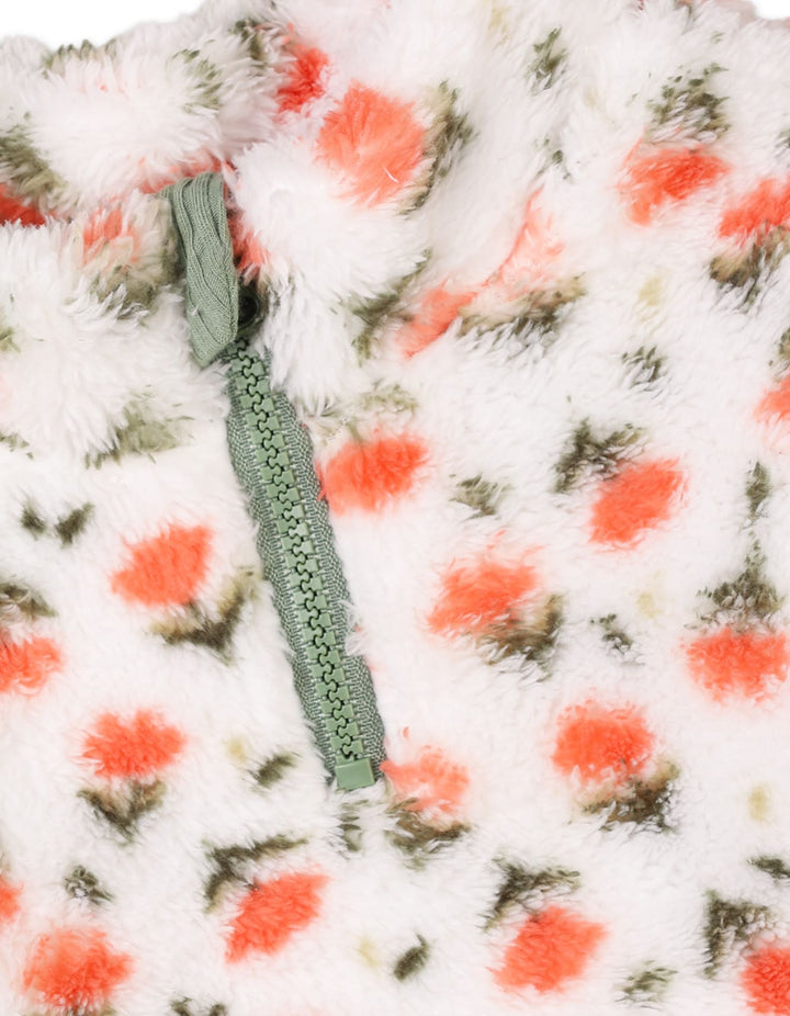 Baby Girls 2 Pieces Winter Outfit Bambies Floral White and Green at Zubaidas - Zubaidas Official™