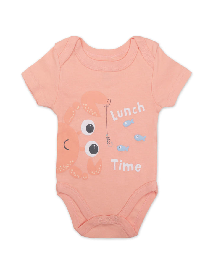 Newborn Clothing Gift Set 7 Pcs Lunch Time Peach and White at Zubaidas Best Online Baby and Kids Store in Pakistan