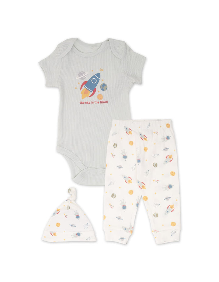 Infant Boy 3 Pcs Summer Suit Set Cosmic at Zubaidas