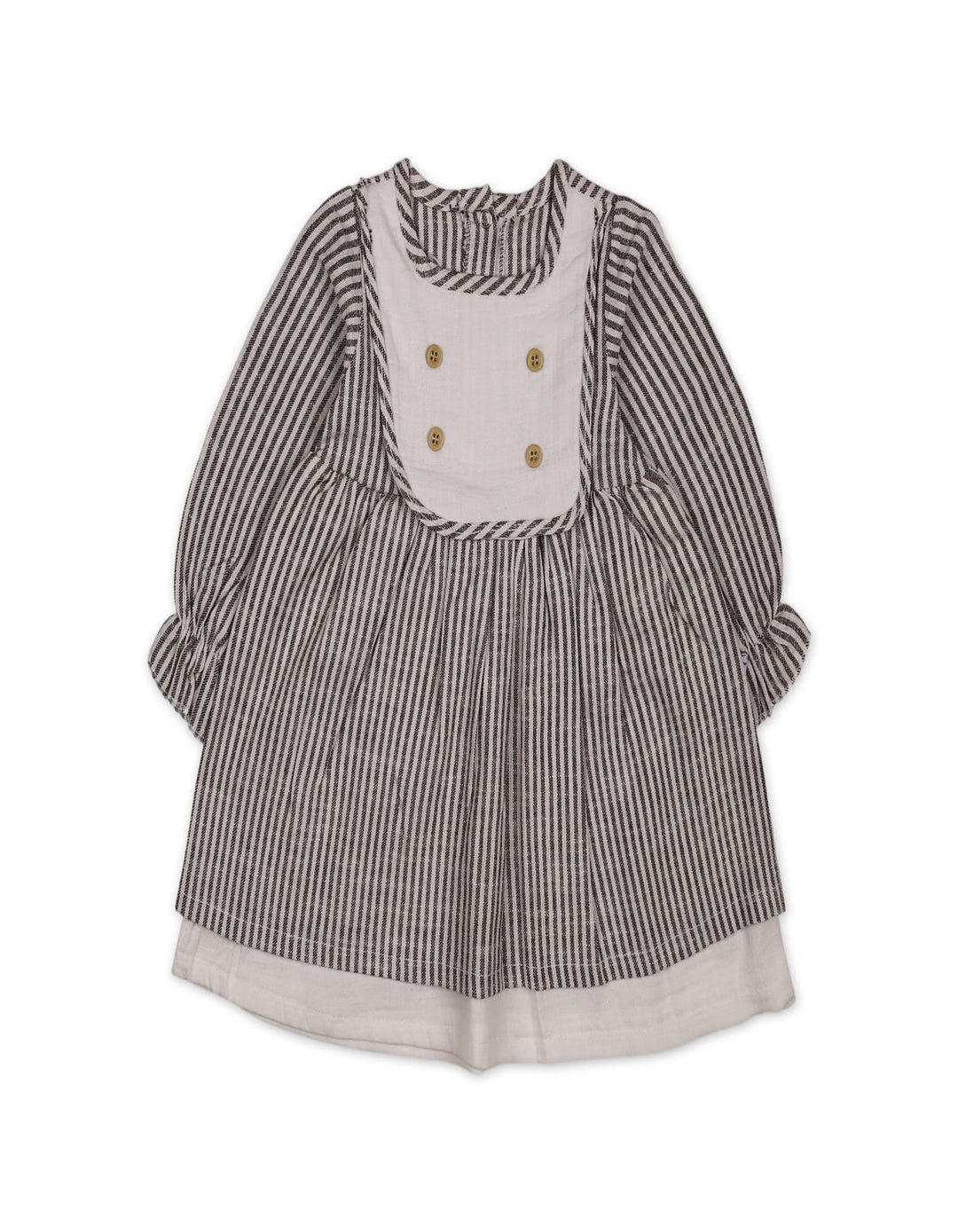 Baby Girls Winter Dress Brown Stripes at Zubaidas