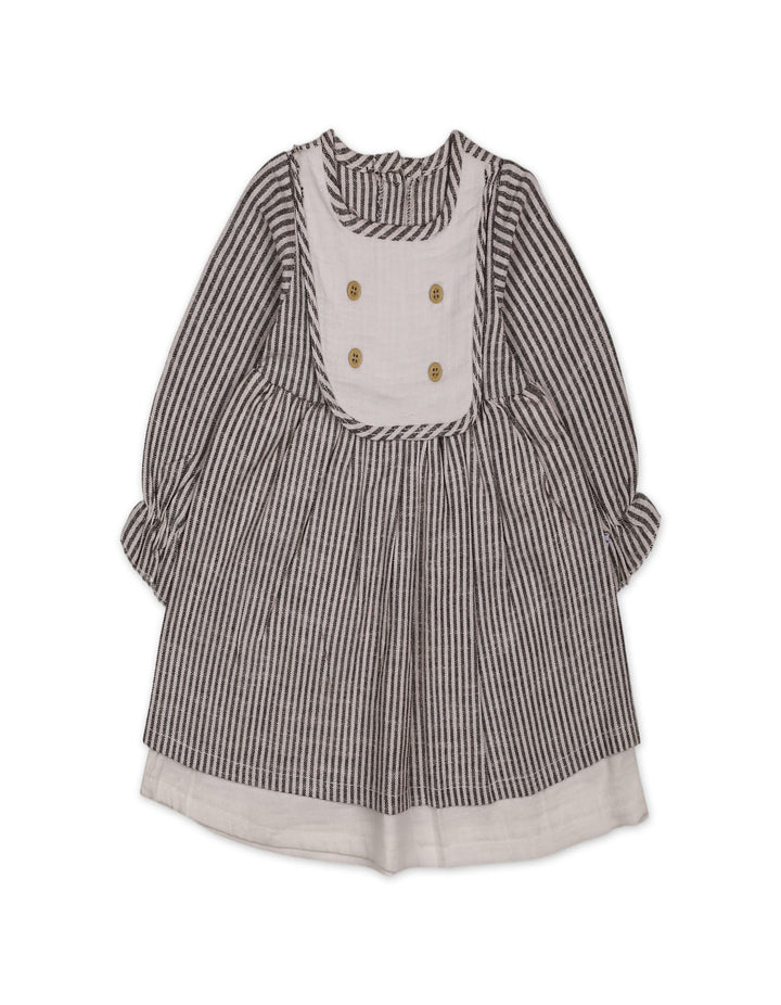 Baby Girls Winter Dress Brown Stripes at Zubaidas