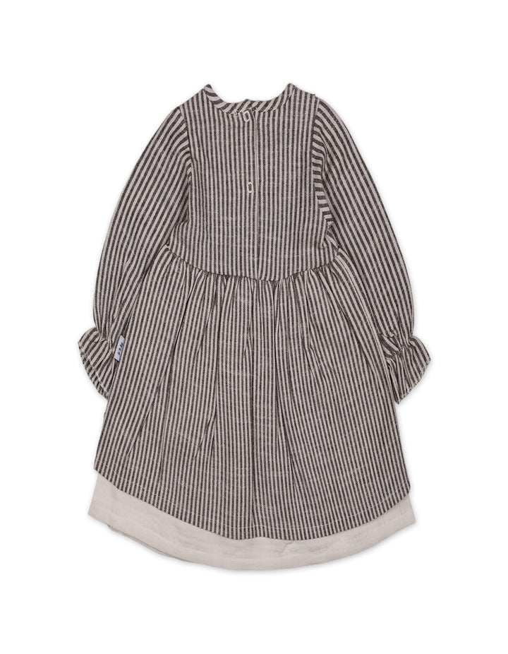 Baby Girls Winter Dress Brown Stripes at Zubaidas Online Pakistan