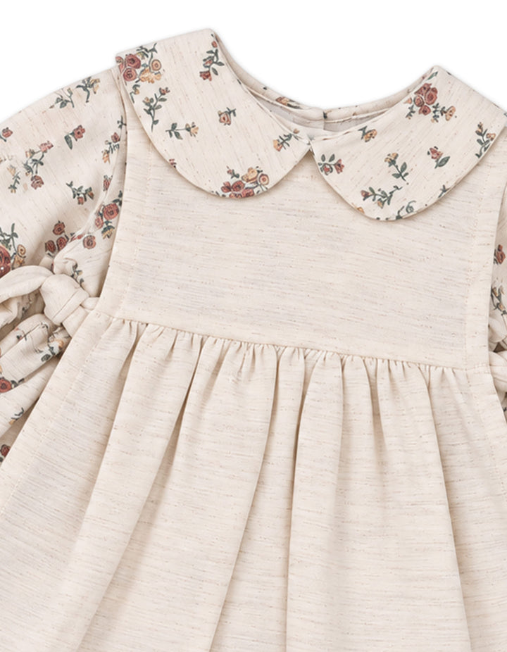 Baby Girls Winter Dress Floral Printed Beige at Zubaidas Official Pakistan