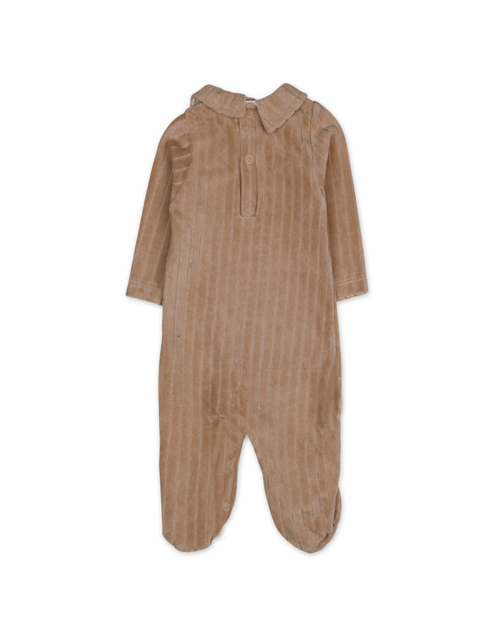 Baby Boys Winter Romper Peter Pan Collar Beige at Zubaidas Online Pakistan