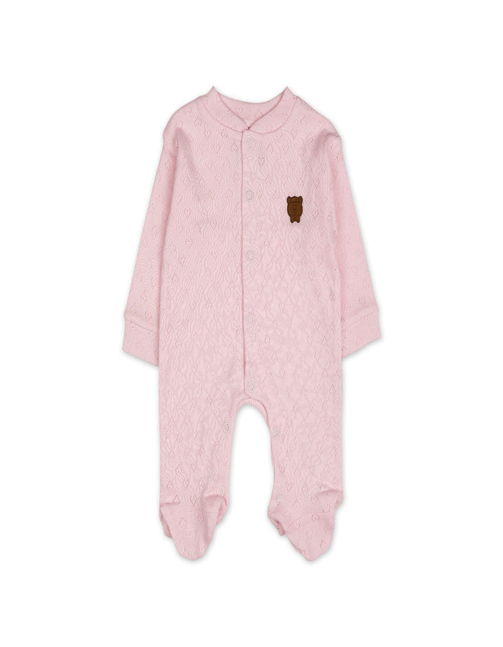 Baby Girl Winter Romper with Cap Bear Pink at Zubaidas Official Pakistan