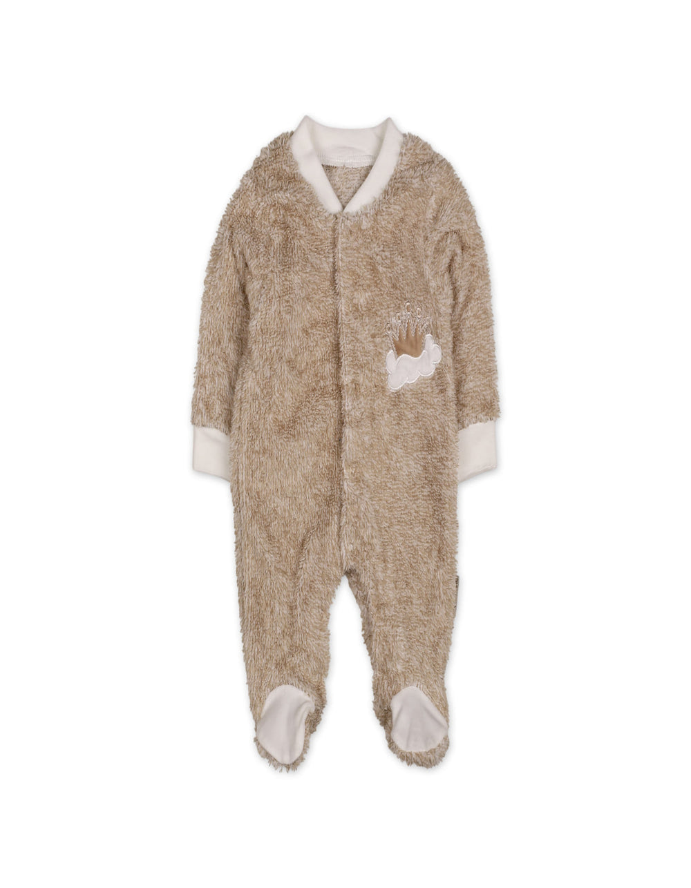 Baby Winter Sleep Suit with Cap Crown and Cloud Beige at Zubaidas Official Pakistan
