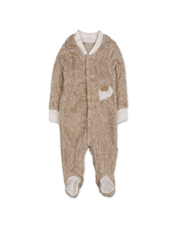 Baby Winter Sleep Suit with Cap Crown and Cloud Beige at Zubaidas Official Pakistan